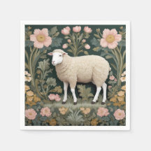 Elegante White Sheep William Morris Inspirado