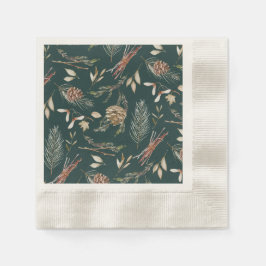 Guardanapo De Papel Elegante Winter Napkins com Pinecones