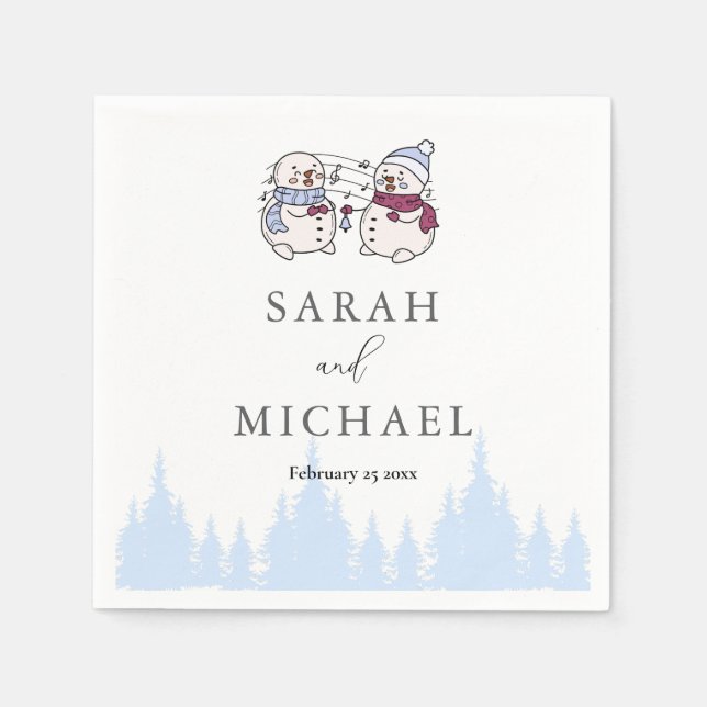 Guardanapo De Papel Elegante Winter Wonderland Snowflakes (Frente)