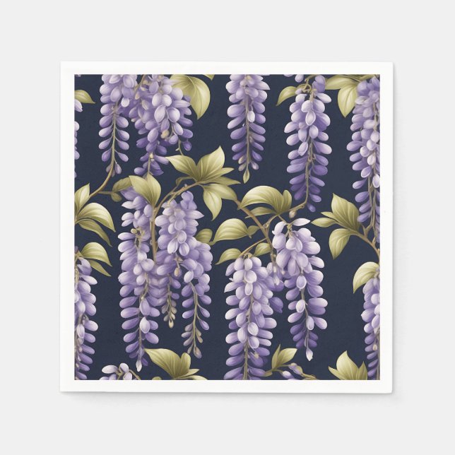 Guardanapo De Papel Elegante Wisteria Floral (Frente)