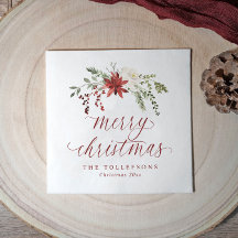 Elegantes Bagas de Natal em Aquarela