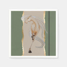 Elegantes Serviette mit edlem Pferdemotiv