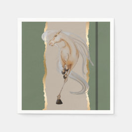 Guardanapo De Papel Elegantes Serviette mit edlem Pferdemotiv