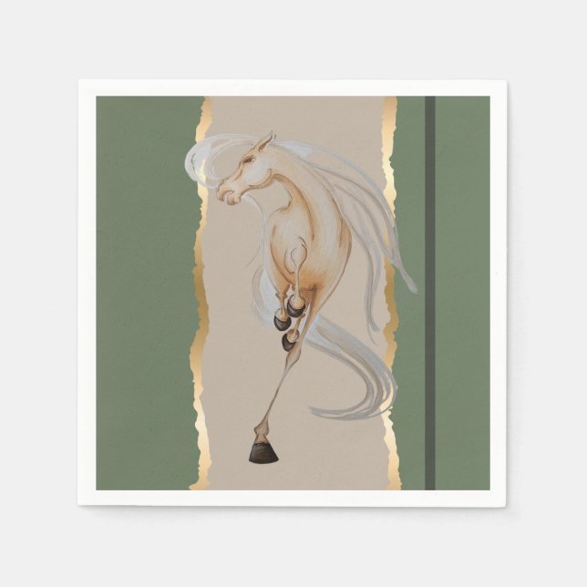 Guardanapo De Papel Elegantes Serviette mit edlem Pferdemotiv (Frente)