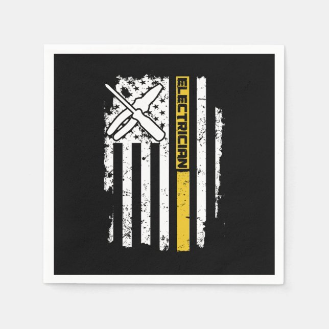 Guardanapo De Papel Elemento eletricista americano Flag American Elect (Frente)