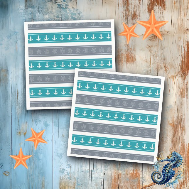 Guardanapo De Papel Elementos Náuticos para Barcos de Padrões (Criador carregado)