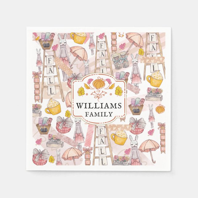 Guardanapo De Papel Elementos pintados de Mão Personalizada de Quebra  (Frente)