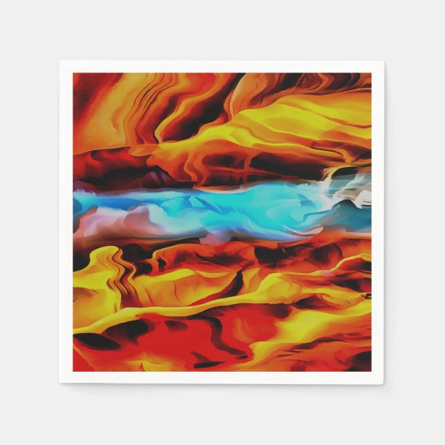 Guardanapo De Papel Elementos Quentes E Frio Abstrato De Pó Acrílico (Frente)