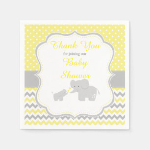 Guardanapo De Papel Elephant Yellow e Cinza Party