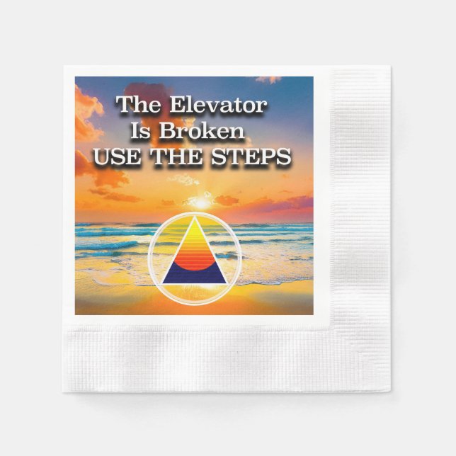 Guardanapo De Papel Elevator Is Broken Recovery Slogan Sunrise (Frente)