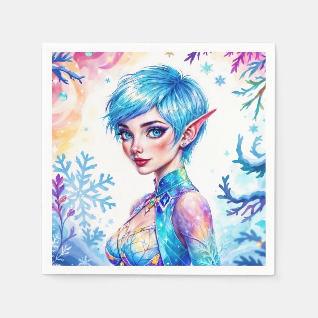 Guardanapo De Papel Elf mágico príncipes de neve (Frente)