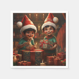Guardanapo De Papel Elfs de Natal mexicano-americano