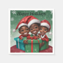 Guardanapo De Papel Elfs Natal Africano Americano