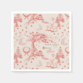 Guardanapo De Papel Elk Woods French Toile em vermelho