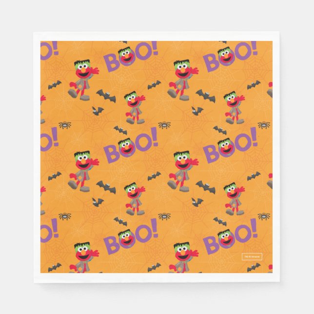 Guardanapo De Papel Elmo | Halloween Boo Pattern (Frente)
