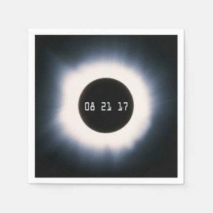 Guardanapo De Papel Em agosto de 2017 eclipse solar total em preto e