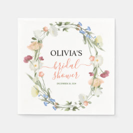 Guardanapo De Papel Em Bloom Wildflower Chá de panela Napkins