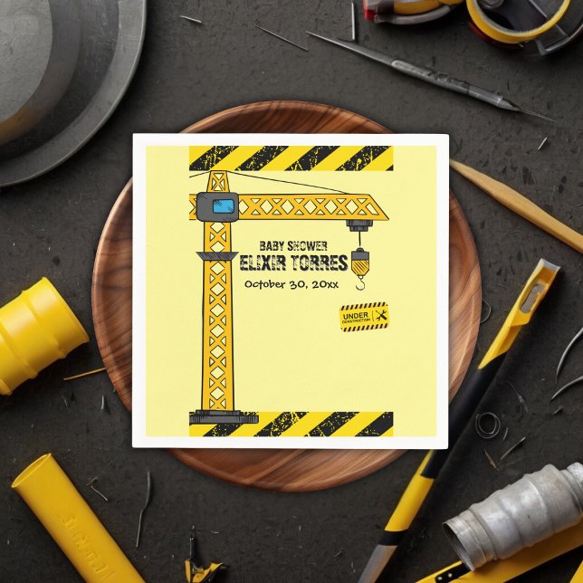 Guardanapo De Papel Em Construção, Chá de fraldas de gruas torres (Criador carregado)