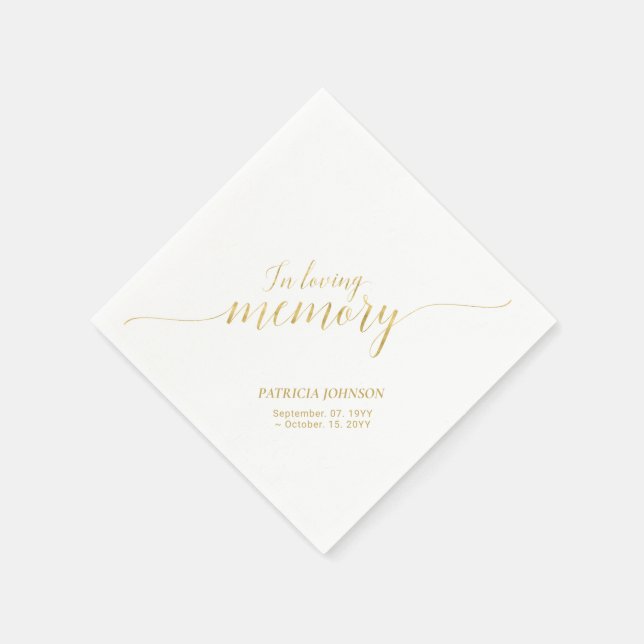 Guardanapo De Papel Em Memória Querida | Memorial Elegante com Letra D (Canto)