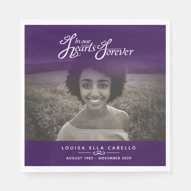 Guardanapo De Papel Em nossos corações para sempre fotografar guardana (Frente)