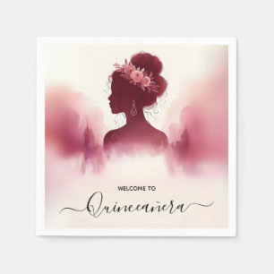 Guardanapo De Papel Em Silver Plum Lace Gown Boho Burgundy Quinceanera