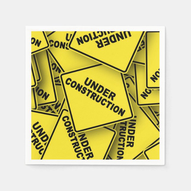 Guardanapo De Papel Em Sinais De Construção (Frente)