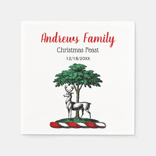 Guardanapo De Papel Emblem de cervejas de Natal por Tree Heraldic Cres (Frente)