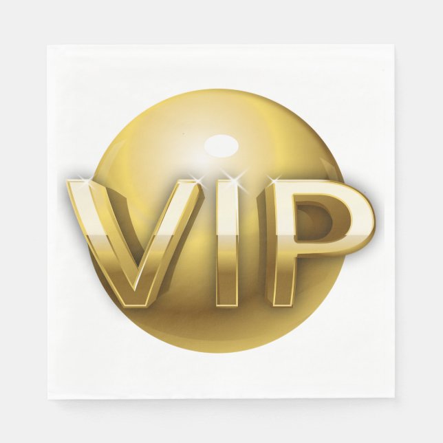 Guardanapo De Papel Emblema VIP Ouro 3D de Luxo (Frente)