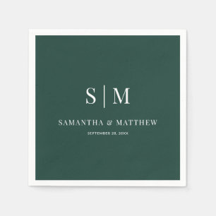 Guardanapo De Papel Emerald Green Simple Casal inicia casamento