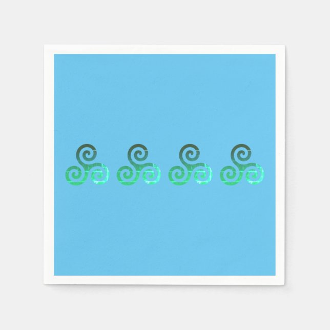 Guardanapo De Papel Emerald Triskele Símbolo Celta Antigo (Frente)