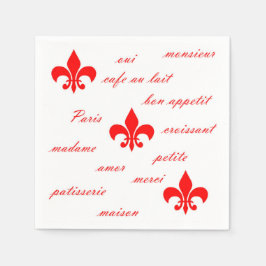 Guardanapo De Papel Emilion Paper Napkins Red on White