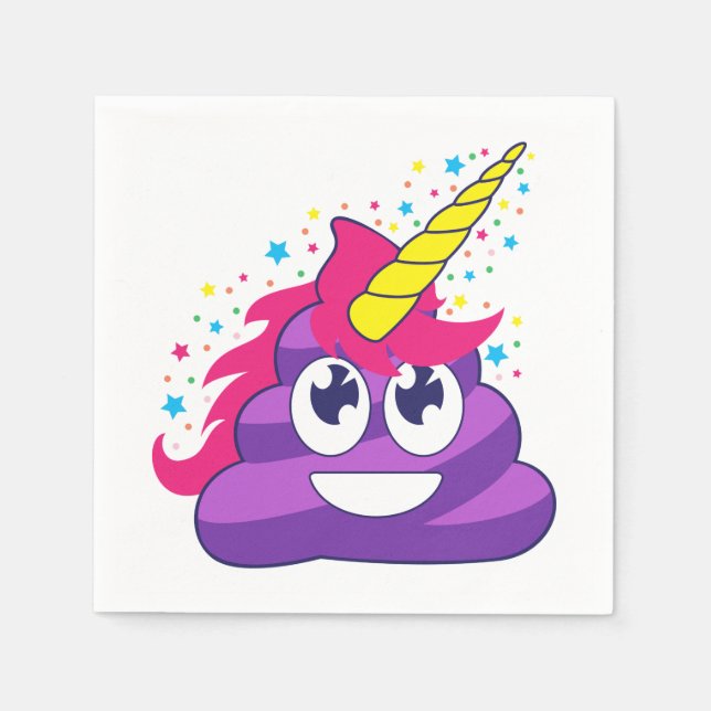 Guardanapo De Papel Emoji Purple Unicorn Poop (Frente)