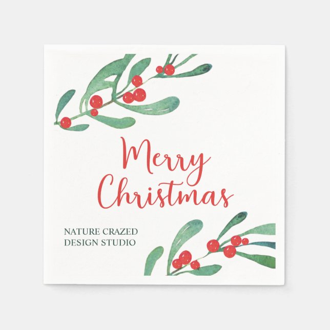Guardanapo De Papel Empresa de Natal da Moderna Holly (Frente)