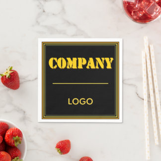 Guardanapo De Papel Empresa Personalizada Preta Moderna Personalizada
