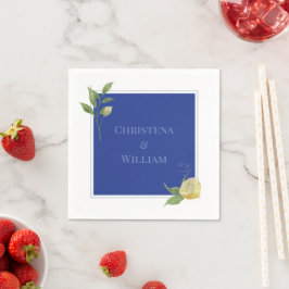 Guardanapo De Papel Encantada Flor de Limão Azul Personalizada para Ca