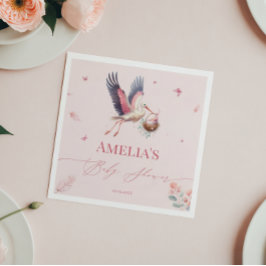 Guardanapo De Papel Encantador Chá de fraldas de Tempestade Rosa Napki