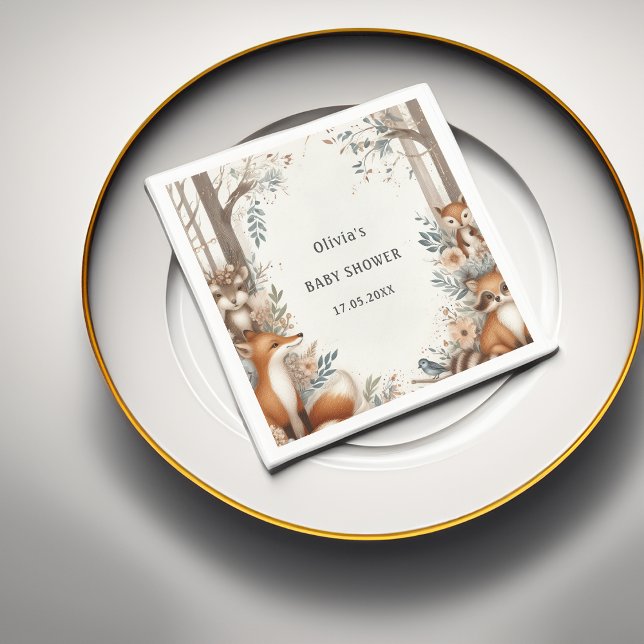 Guardanapo De Papel Encantamento de Woodland - chá de fraldas (Criador carregado)