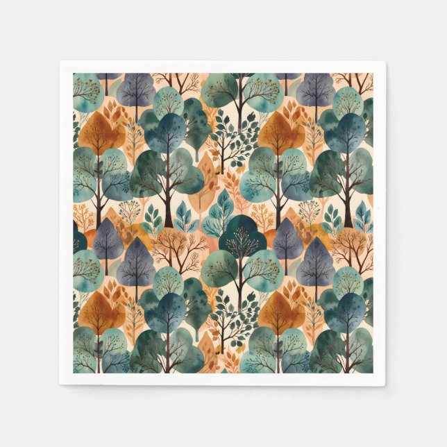 Guardanapo De Papel Encantando Árvores de Outono (Frente)
