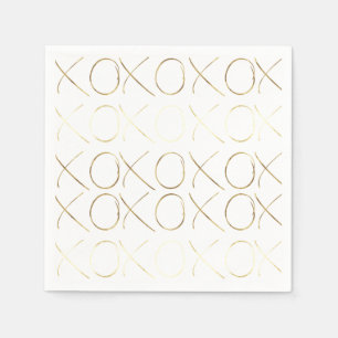 Guardanapo De Papel Encanto branco Dourado XOXO