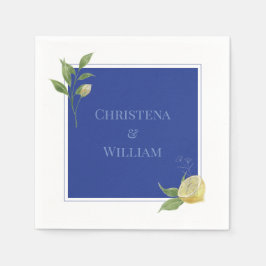 Guardanapo De Papel Enchanted Blue Lemon Blossom Personalized Wedding