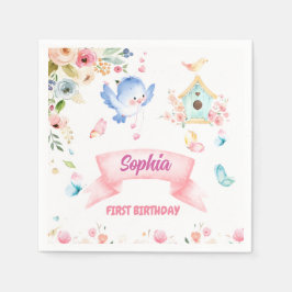 Guardanapo De Papel Enchanted Butterfly Garden Paper Napkin