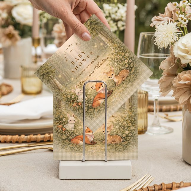 Guardanapo De Papel Enchanted Forest Baby Animals Baby Shower (Criador carregado)