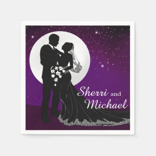 Guardanapo De Papel Enchanted nivelando o Nighttime que Wedding o roxo