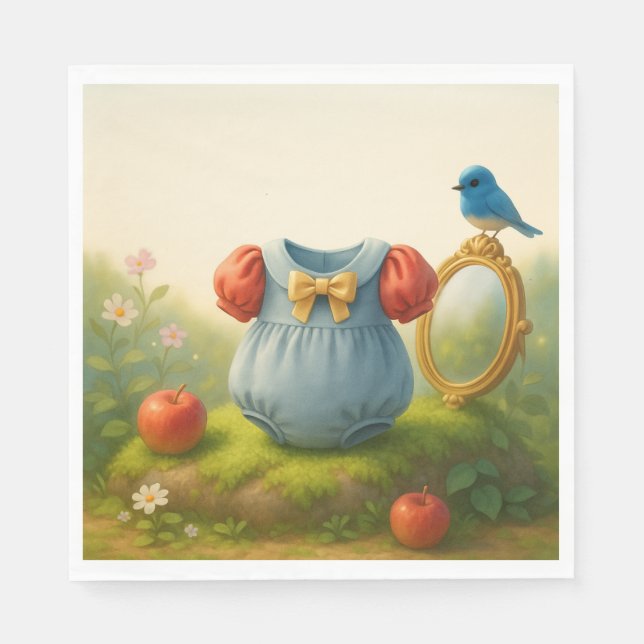 Guardanapo De Papel Enchanted Woodland Princess Baby Shower Fairytale  (Frente)