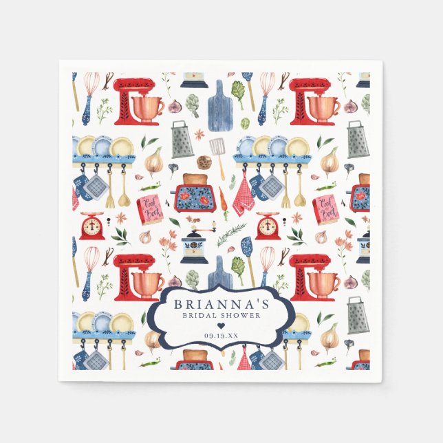 Guardanapo De Papel Enchendo a Cozinha Chá de Panela Personalizado (Frente)