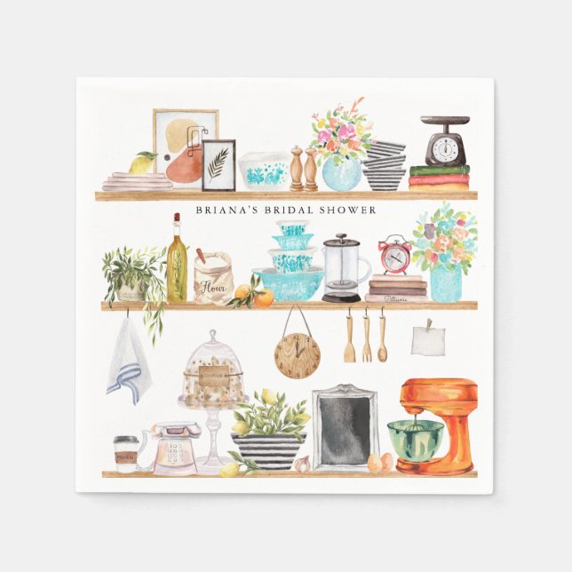 Guardanapo De Papel Enchendo a Cozinha Chá de Panela Personalizado (Frente)