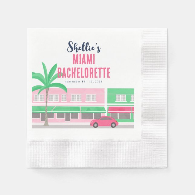 Guardanapo De Papel Encontre-me em Miami Bachelorette (Frente)