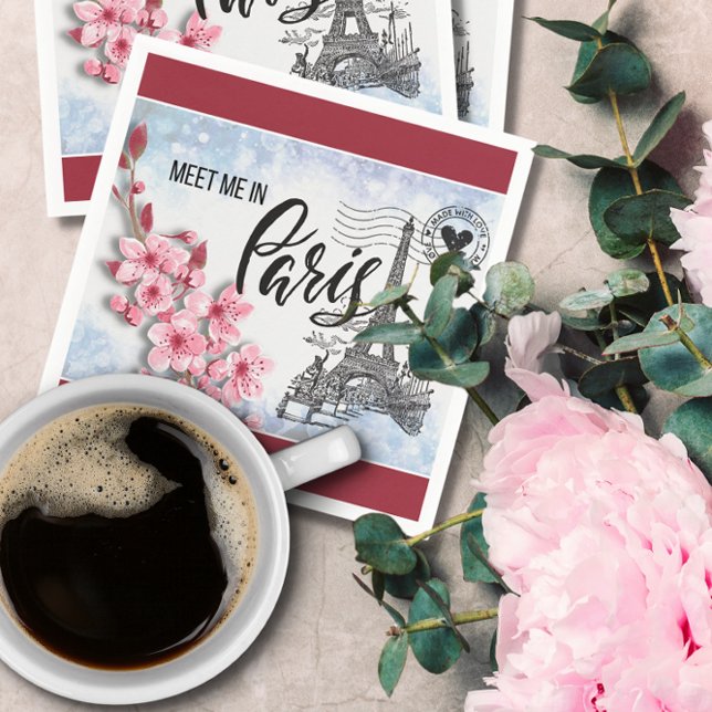 Guardanapo De Papel Encontre-me em Paris Cocktail Napkin (Criador carregado)