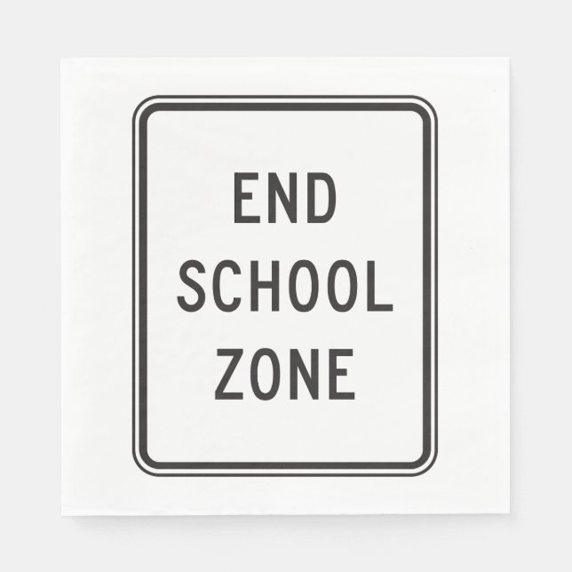 Guardanapo De Papel End School Zone Traffic Sign (Frente)