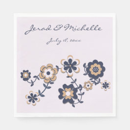 Guardanapo De Papel Energia Dourada com ventilador azul-Marinho retroa